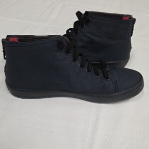 Camper Navy Canvad Sneaker/Boots Zip Back